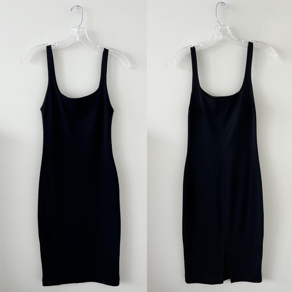 ⭐️SOLD⭐️ Zara Black Bodycon Slimming Midi Tank Dress Size Small LBD - Picture 2 of 3